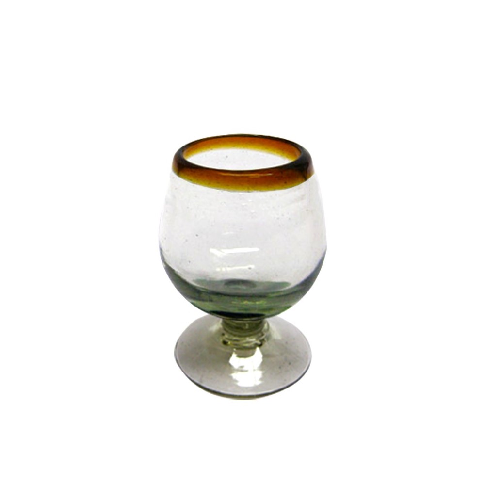 Amber Rim 4 oz Small Cognac Glasses (set of 6)